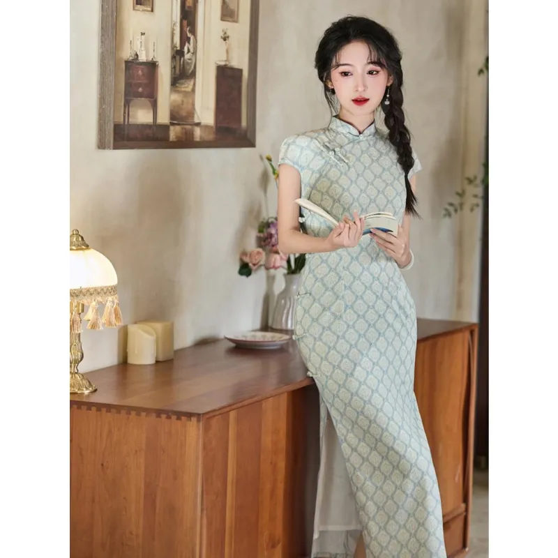 MDEHT Cheongsams Women's Blue Smoke-2