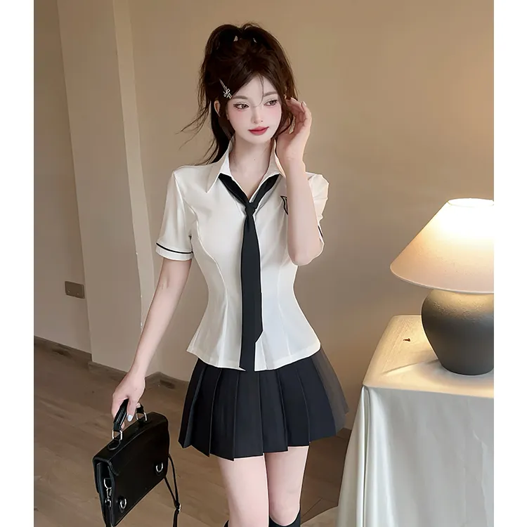 MDEHT Uniforms Women's Shirt Tie+Black Dress Set-2