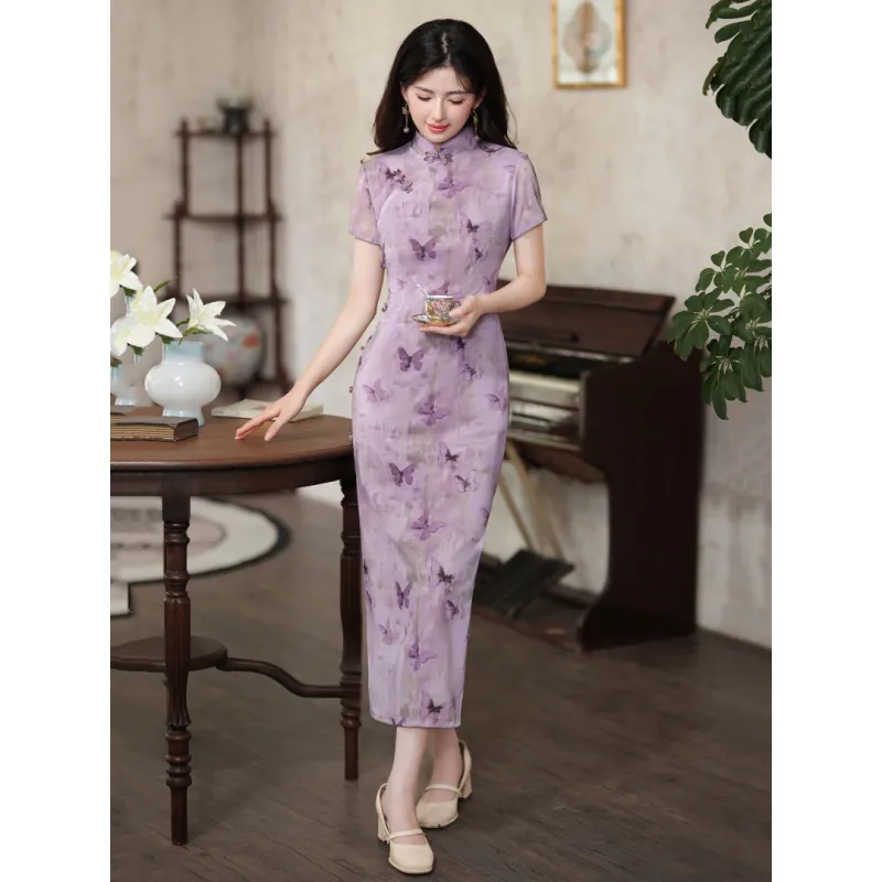 MDEHT Cheongsams Women's Light Purple-3