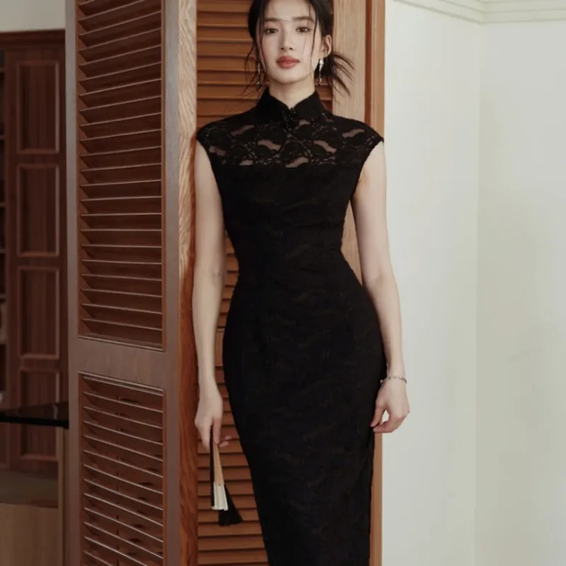 MDEHT Cheongsams Women's Black-5