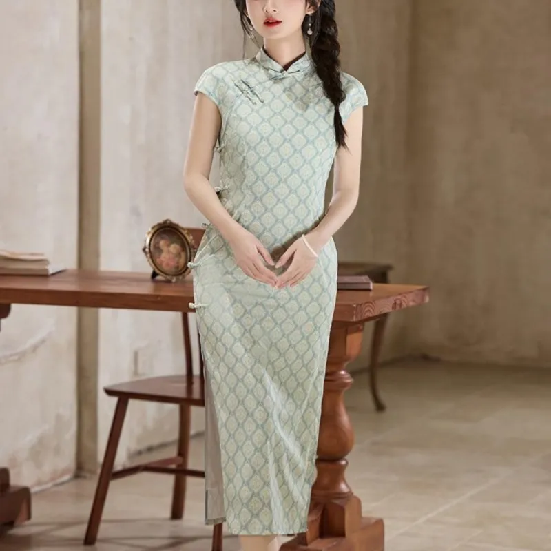 MDEHT Cheongsams Women's Blue Smoke-4