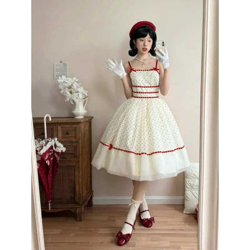 MDEHT Lolita Dresses Women's Camisole Dress+Cardigan-2