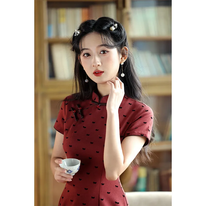 MDEHT Cheongsams Women's Red-3