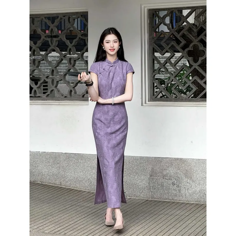 MDEHT Cheongsams Women's Purple-3