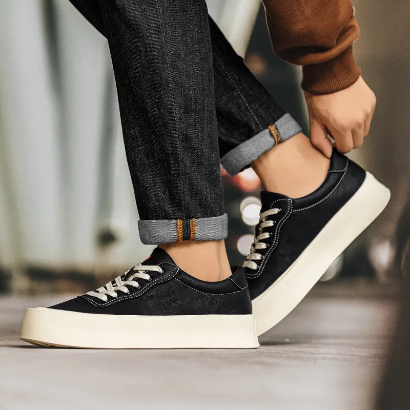 Red Bean Low Top Skateboard Shoes Men's-7