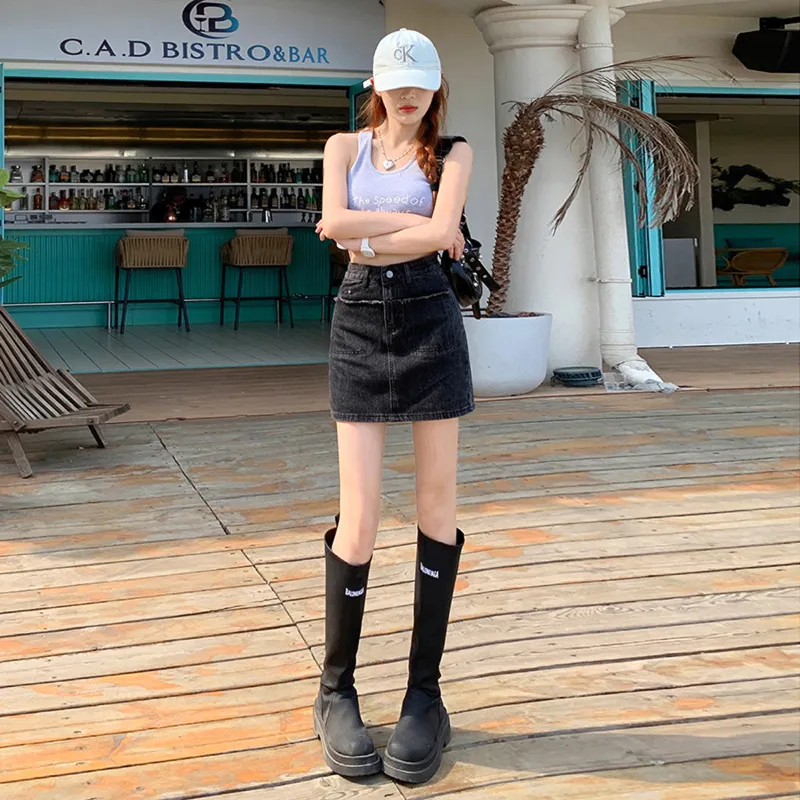 ROBINHOOD Denim Short Skirts Women's-5