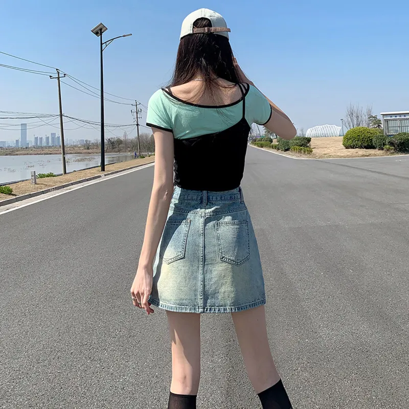 ROBINHOOD Denim Short Skirts Women's-9