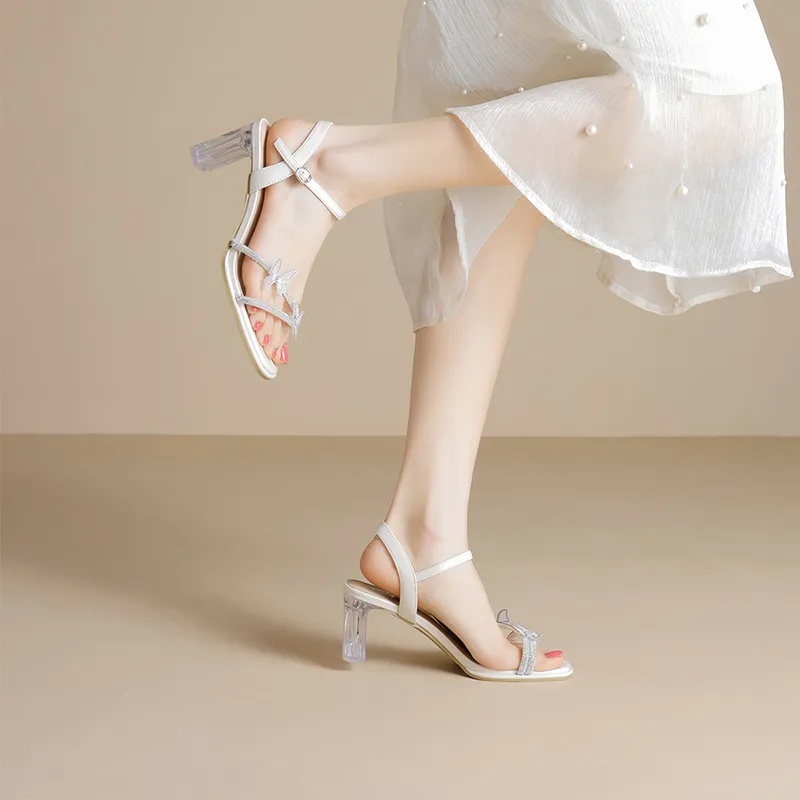 JOSINY One Strap Sandals 6CM Women's Ecru-5