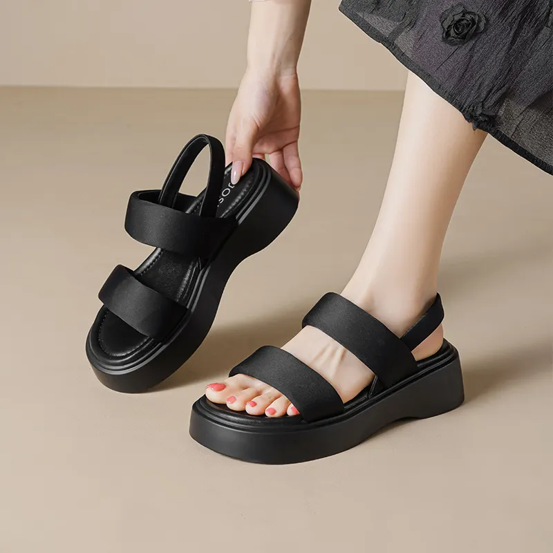JOSINY Beach Sandals Women's Black-4