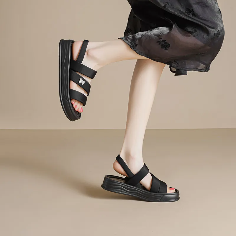 JOSINY One Strap Sandals Women's Black-5