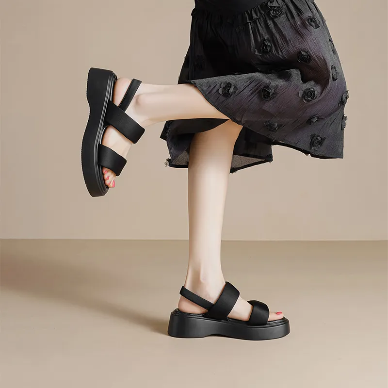 JOSINY Beach Sandals Women's Black-6