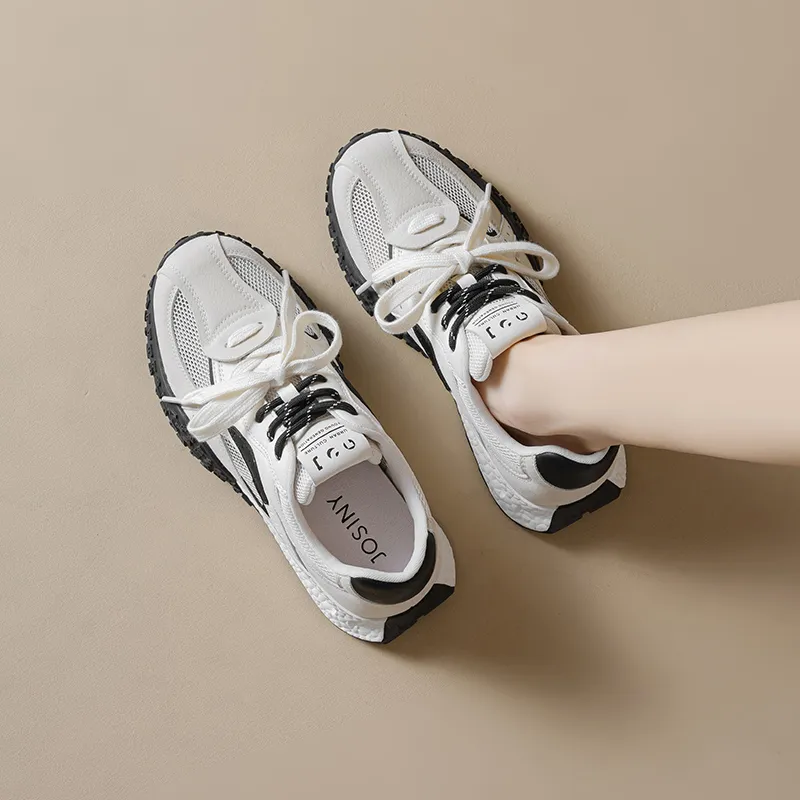 JOSINY Low Top Casual Shoes Women's Apricot Black-5