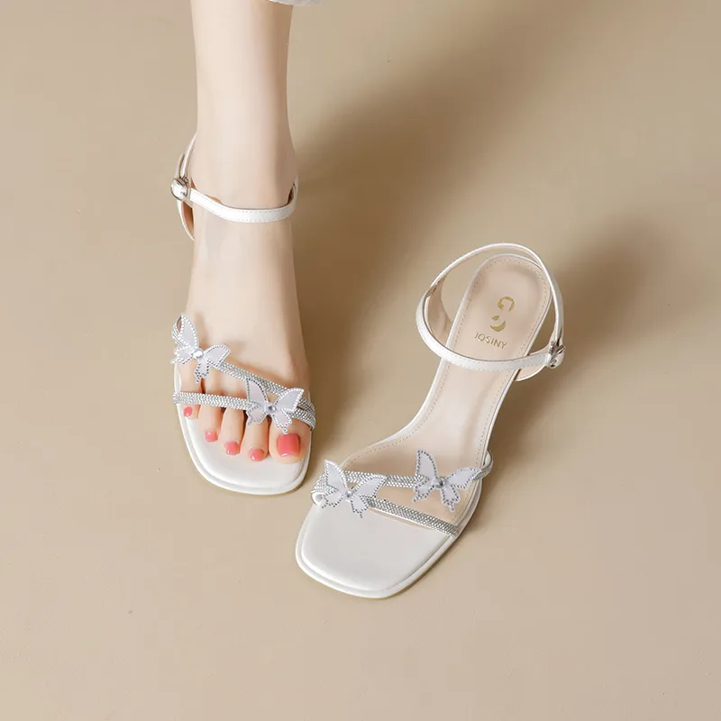 JOSINY One Strap Sandals 6CM Women's Ecru-7