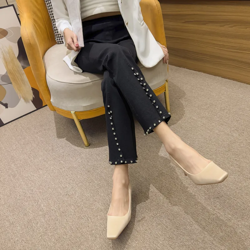 DAPHNE High Heels Women's Black/Green/Pink/Apricot-3