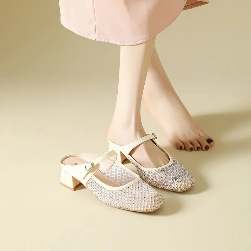 DAPHNE Rubber Sole Slip Resistant Closed Toe Slippers Women's-1