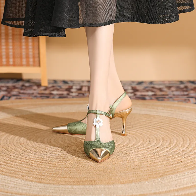 DAPHNE High Heels Women's Black/Green/Nude-5