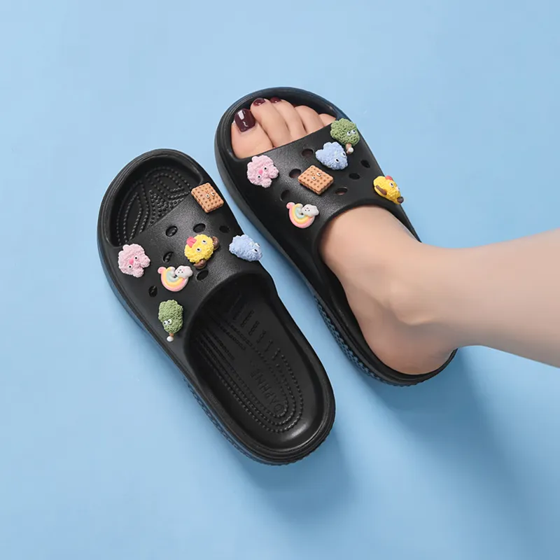 DAPHNE Slide Slippers Women's White/Black-1