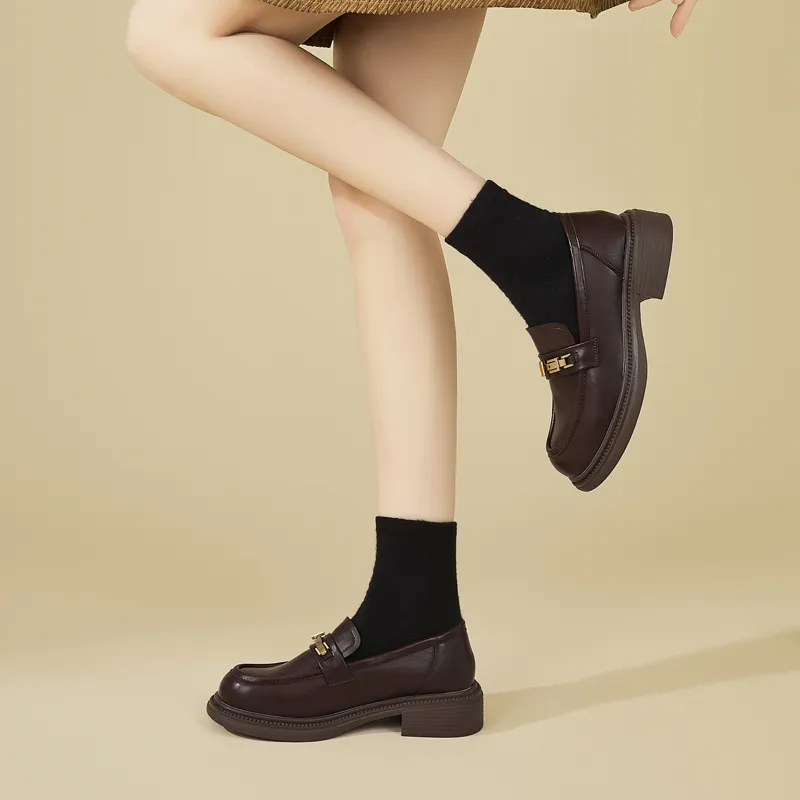 DAPHNE Loafers Women's Black/Brown-8