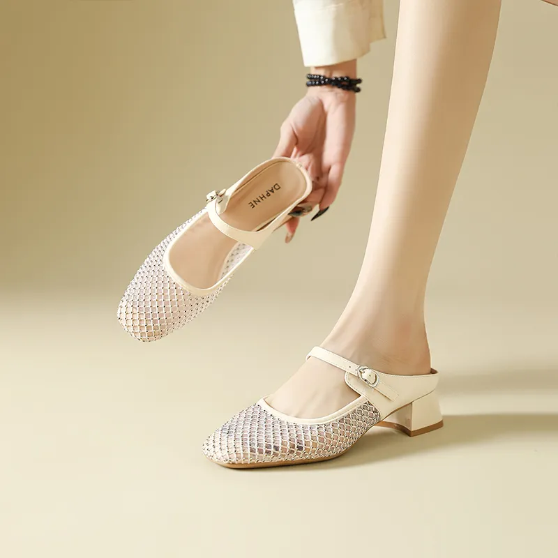 DAPHNE Rubber Sole Slip Resistant Closed Toe Slippers Women's-5