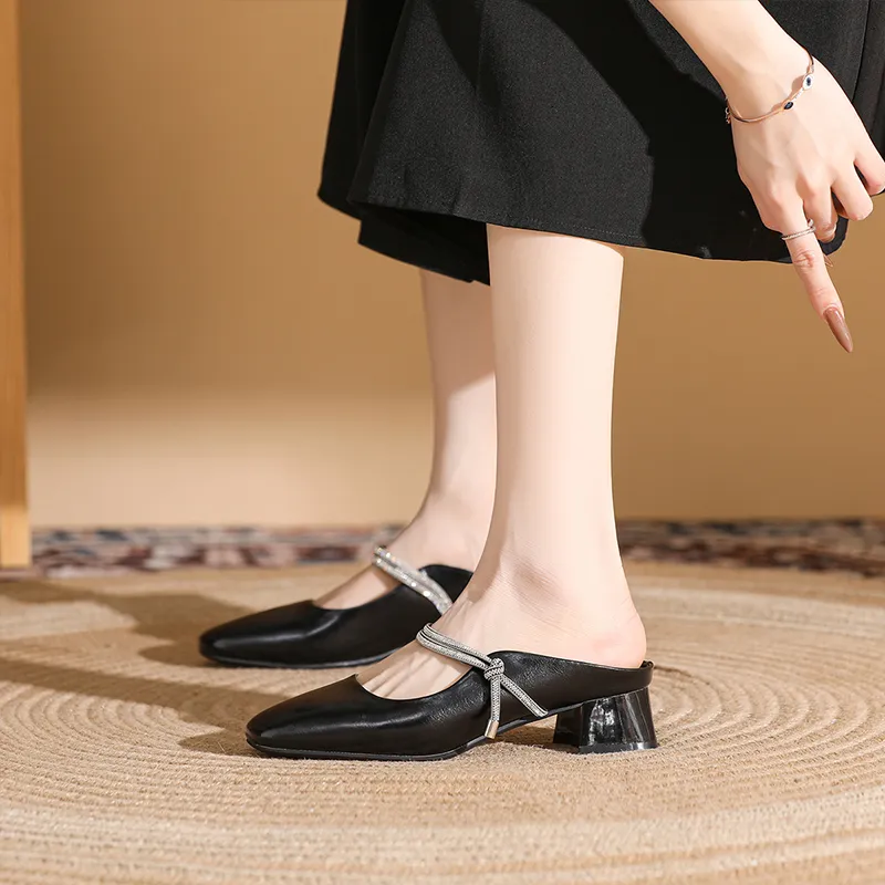 DAPHNE Rubber Sole Slip Resistant Closed Toe Slippers Women's-7