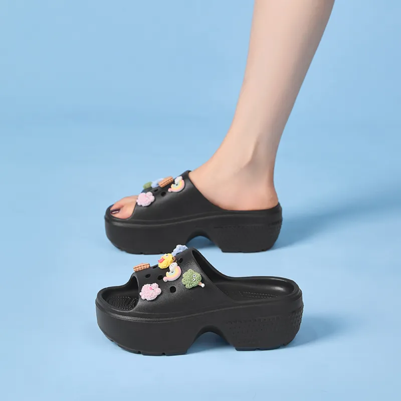 DAPHNE Slide Slippers Women's White/Black-4