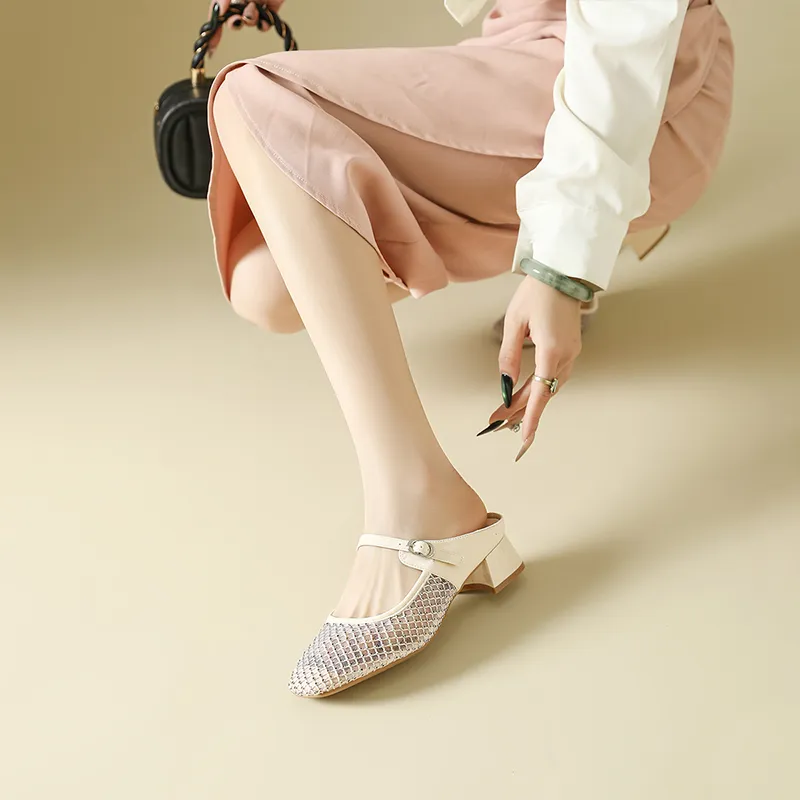 DAPHNE Rubber Sole Slip Resistant Closed Toe Slippers Women's-3