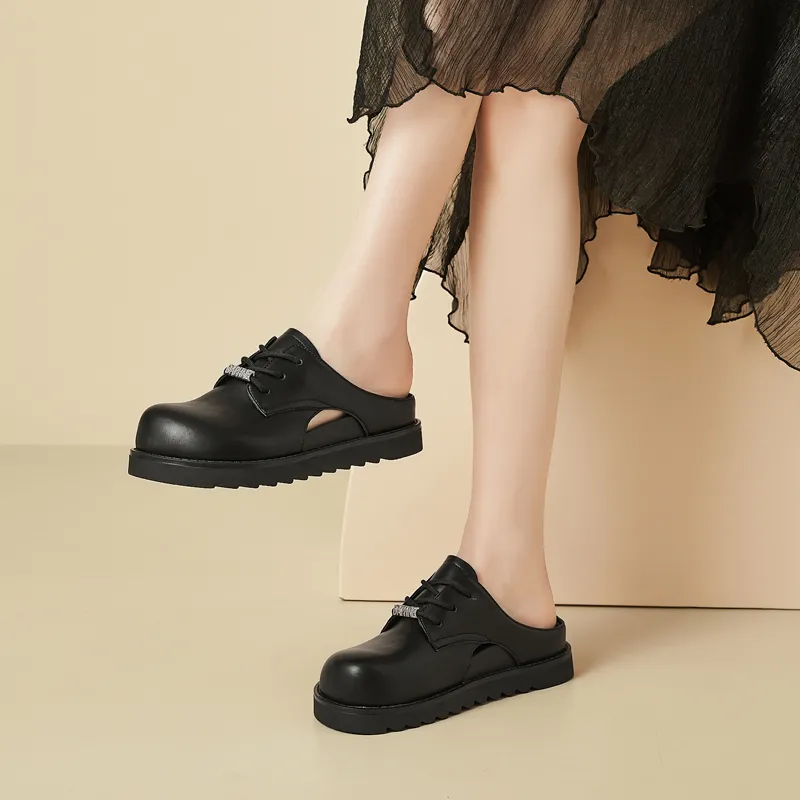 DAPHNE Rubber Sole Slip Resistant Closed Toe Slippers Women's-8