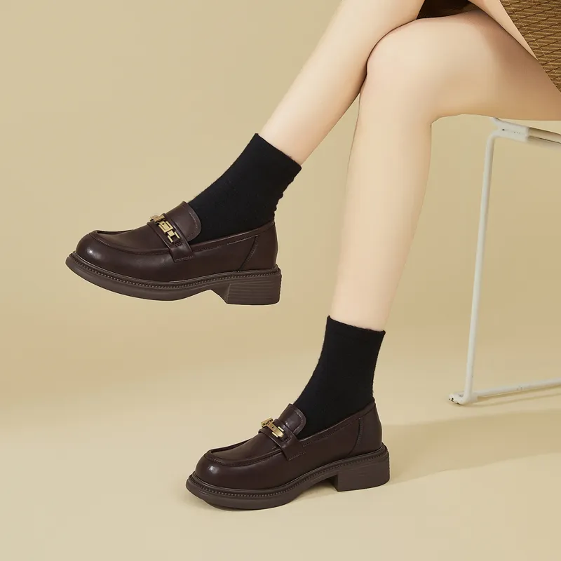 DAPHNE Loafers Women's Black/Brown-7