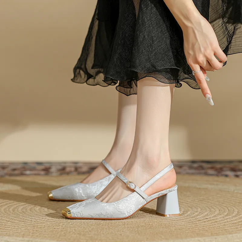 DAPHNE Chunky Heel High Heels 5.5CM Women's-3