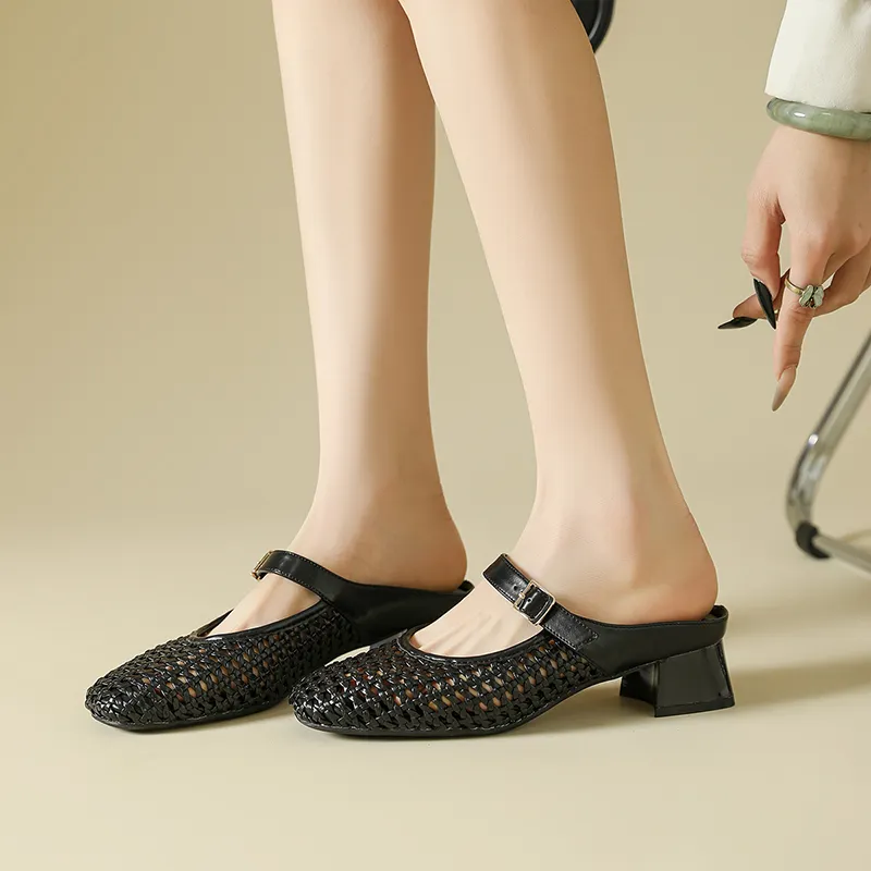 DAPHNE Rubber Sole Slip Resistant Closed Toe Slippers Women's-7