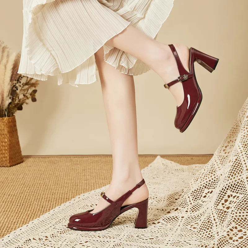 DAPHNE Chunky Heel High Heels Women's-2