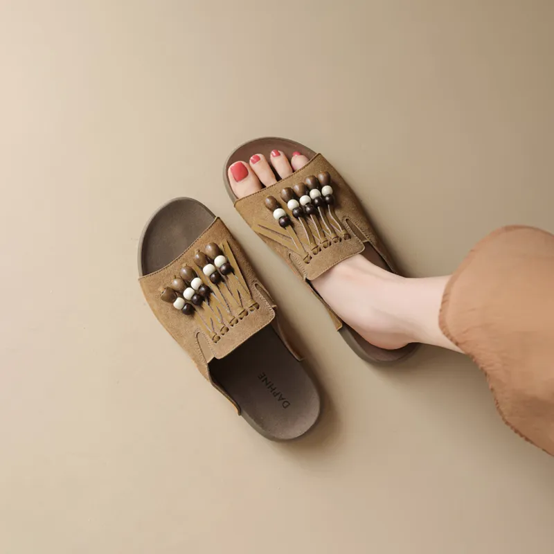 DAPHNE Rubber Sole Slip Resistant Slide Slippers Women's-7