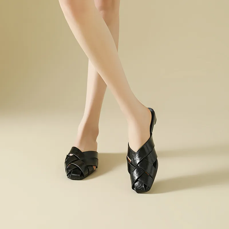DAPHNE Rubber Sole Slip Resistant Closed Toe Slippers Women's-5