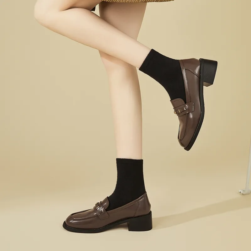 DAPHNE Loafers Women's Black/Brown-8