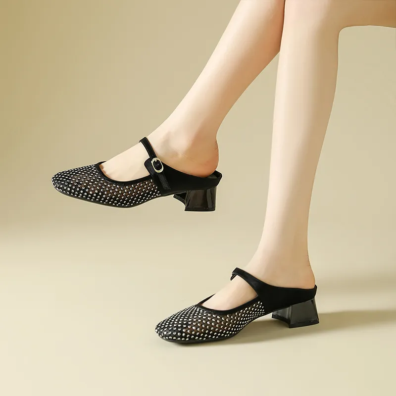 DAPHNE Rubber Sole Slip Resistant Closed Toe Slippers Women's-8