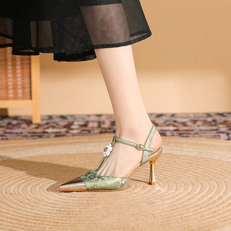 DAPHNE High Heels Women's Black/Green/Nude-3