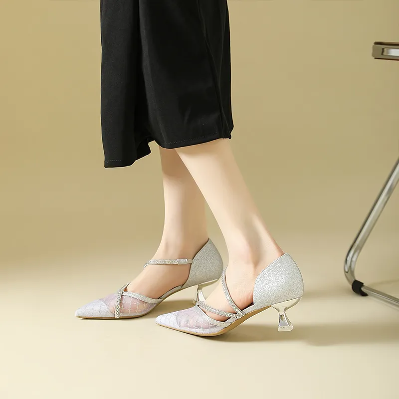DAPHNE High Heels Women's Silver/Champagne-4