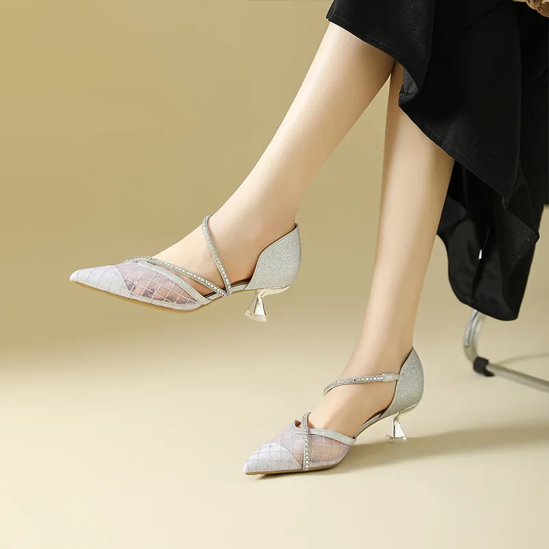 DAPHNE High Heels Women's Silver/Champagne-2