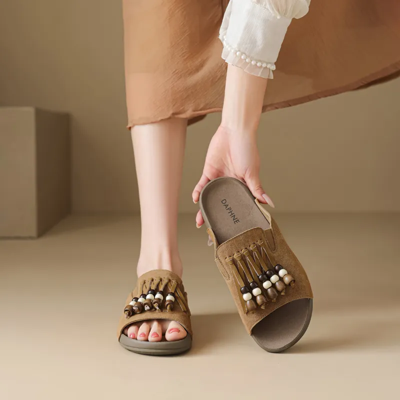 DAPHNE Rubber Sole Slip Resistant Slide Slippers Women's-9
