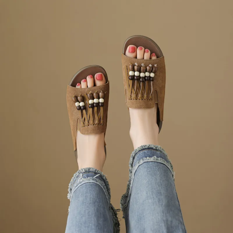 DAPHNE Rubber Sole Slip Resistant Slide Slippers Women's-11