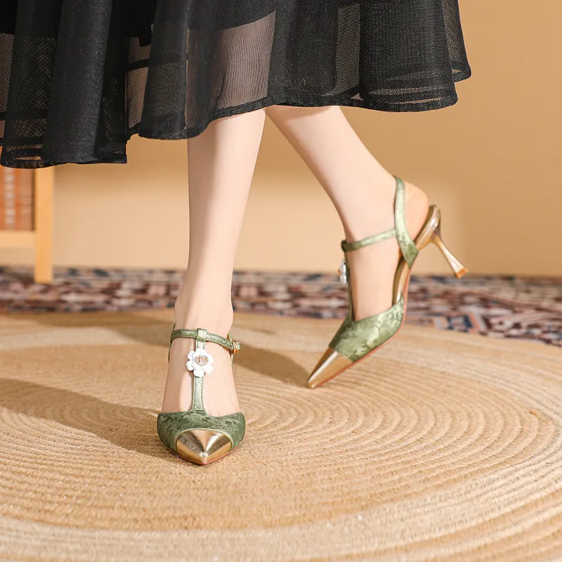 DAPHNE High Heels Women's Black/Green/Nude-4