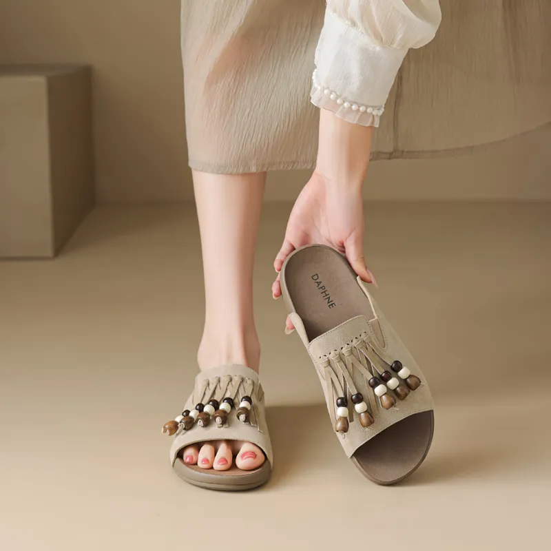 DAPHNE Rubber Sole Slip Resistant Slide Slippers Women's-5