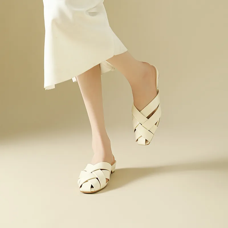 DAPHNE Rubber Sole Slip Resistant Closed Toe Slippers Women's-15