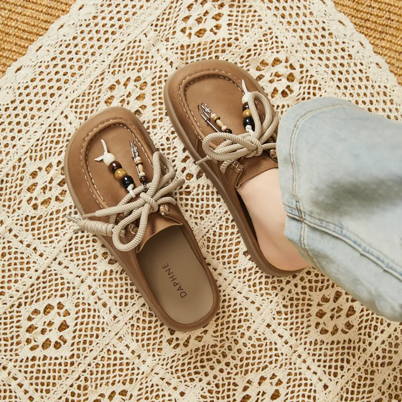 DAPHNE Rubber Sole Slip Resistant Closed Toe Slippers Women's-7