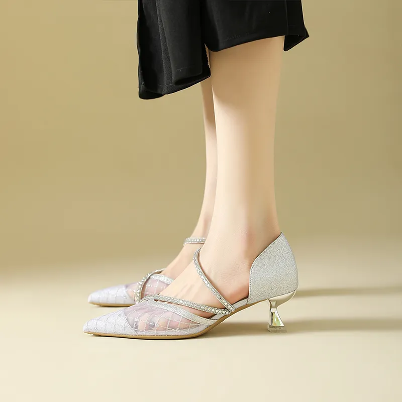 DAPHNE High Heels Women's Silver/Champagne-5