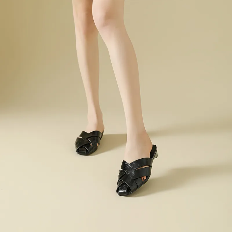 DAPHNE Rubber Sole Slip Resistant Closed Toe Slippers Women's-4