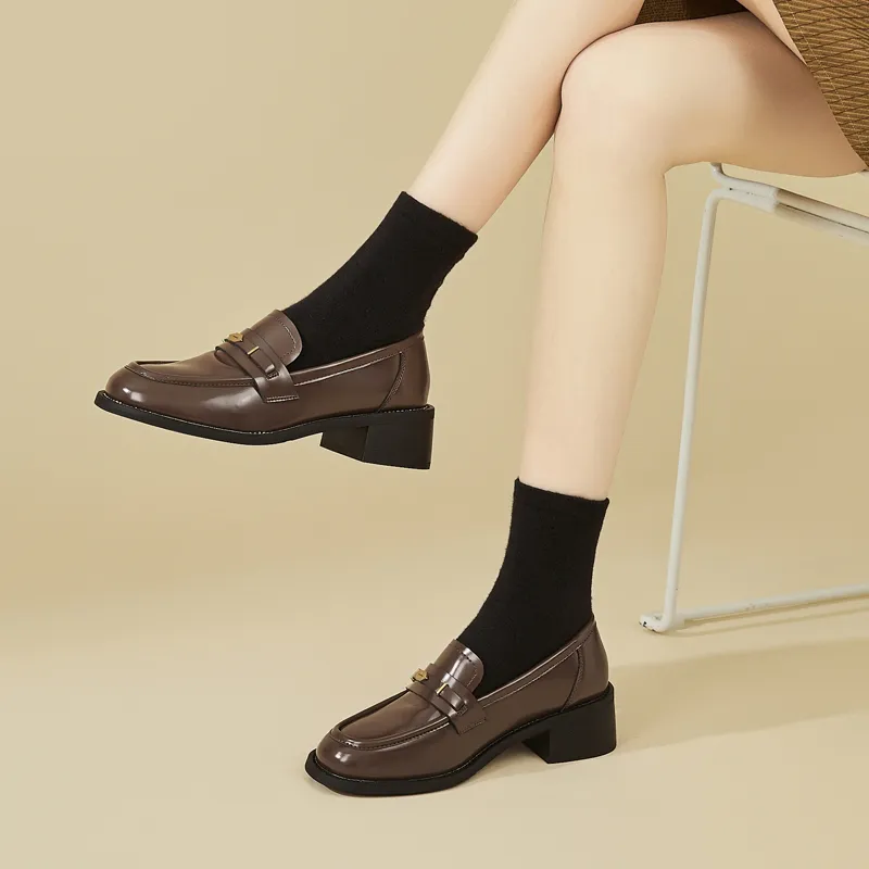 DAPHNE Loafers Women's Black/Brown-7