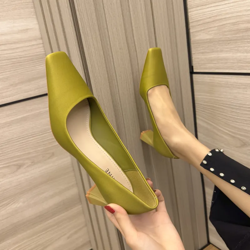 DAPHNE High Heels Women's Black/Green/Pink/Apricot-11