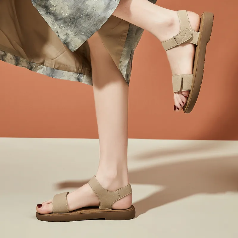 DAPHNE Beach Sandals Women's Khaki/Apricot-2