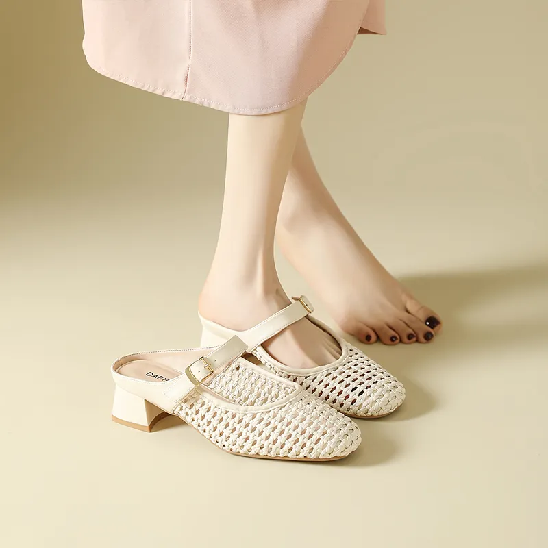 DAPHNE Rubber Sole Slip Resistant Closed Toe Slippers Women's-5